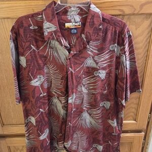 Reyn Spooner Burgundy and Cream Tropical Shirt